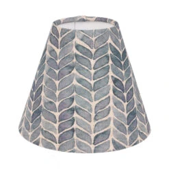 Candle Shade In Indigo Watercolour Leaf