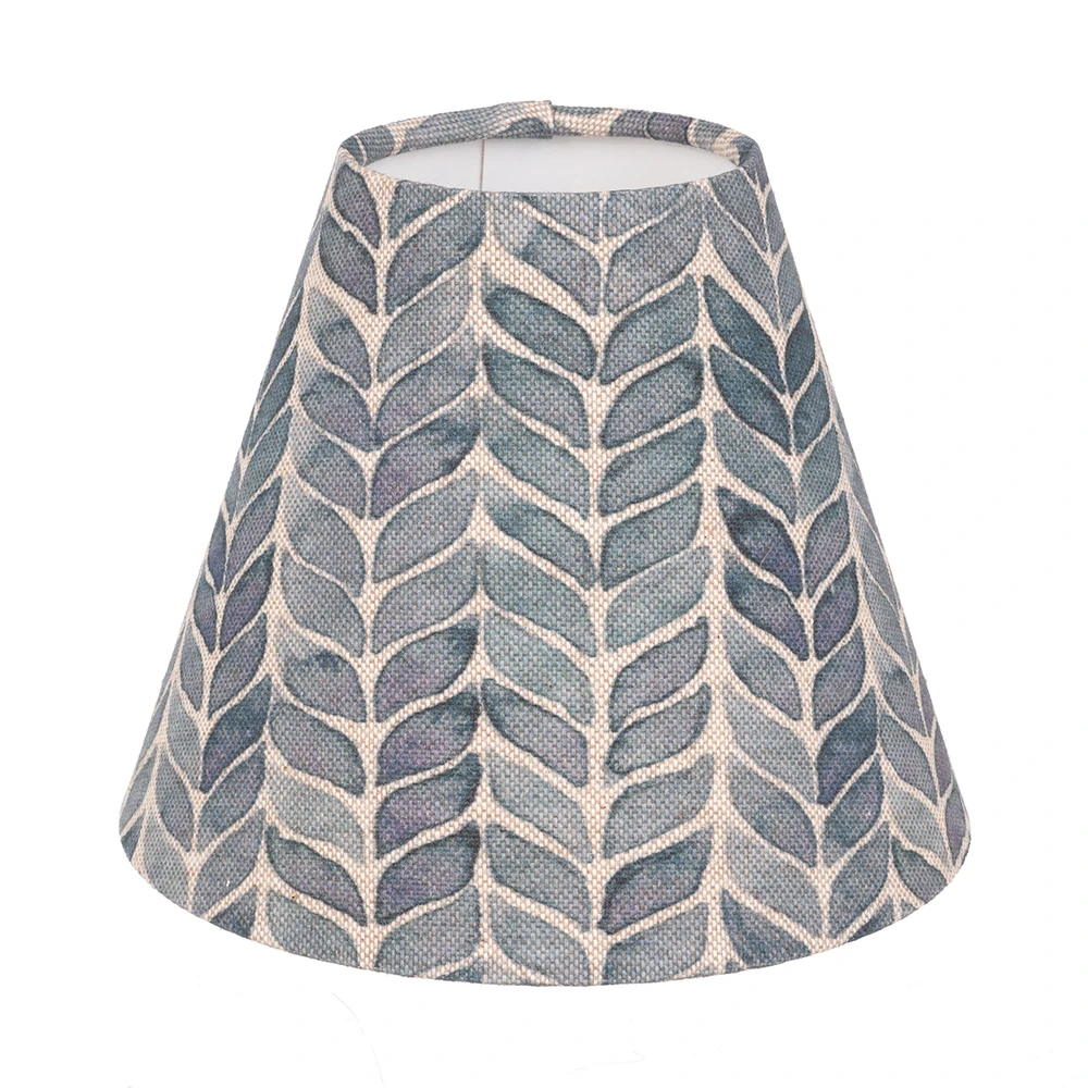 Candle Shade In Indigo Watercolour Leaf 3 Candle Shade In Indigo Watercolour Leaf