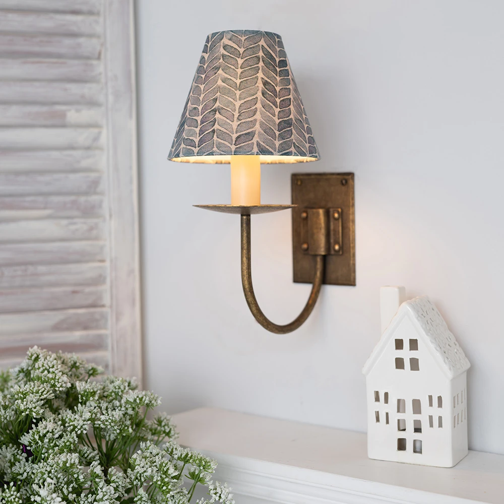 Candle Shade In Indigo Watercolour Leaf 4 Candle Shade In Indigo Watercolour Leaf - Image 2