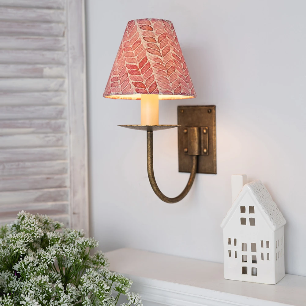 Candle Shade In Red Watercolour Leaf 3 Candle Shade In Red Watercolour Leaf - Image 2