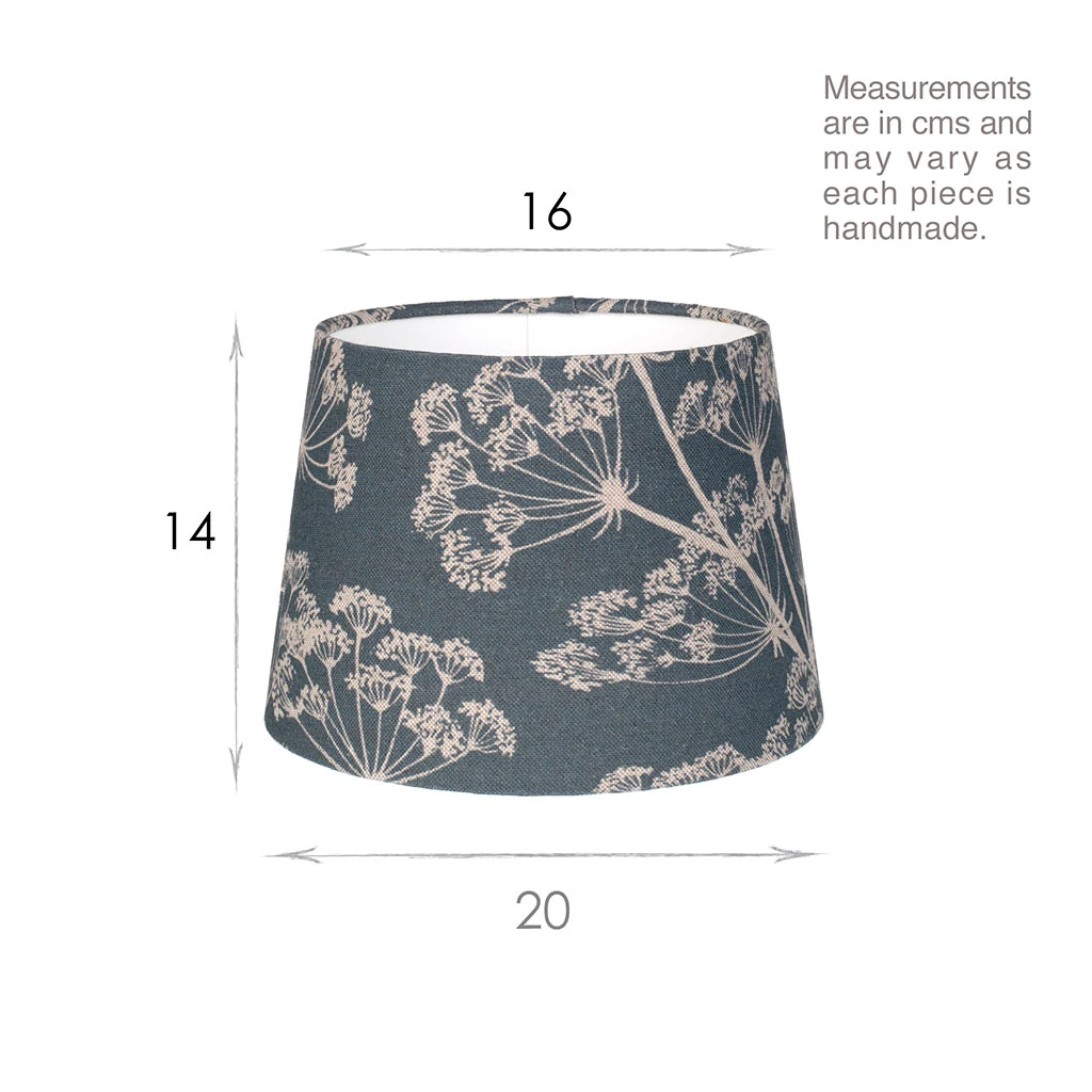 20cm Medium French Drum Shade In Indigo Cow Parsley 5 20cm Medium French Drum Shade In Indigo Cow Parsley - Image 3