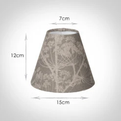 Candle Shade In Soft Grey Cow Parsley -Curtains & Poles Sales 10can15cpsg 13