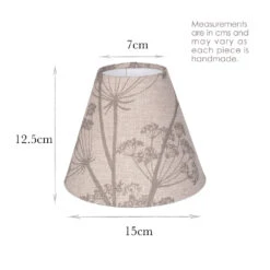 Candle Shade In Soft Grey Cow Parsley, Reversed -Curtains & Poles Sales 10can15cpsgrev 13