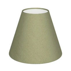 Candle Shade In Pale Green Faux Silk Dupion