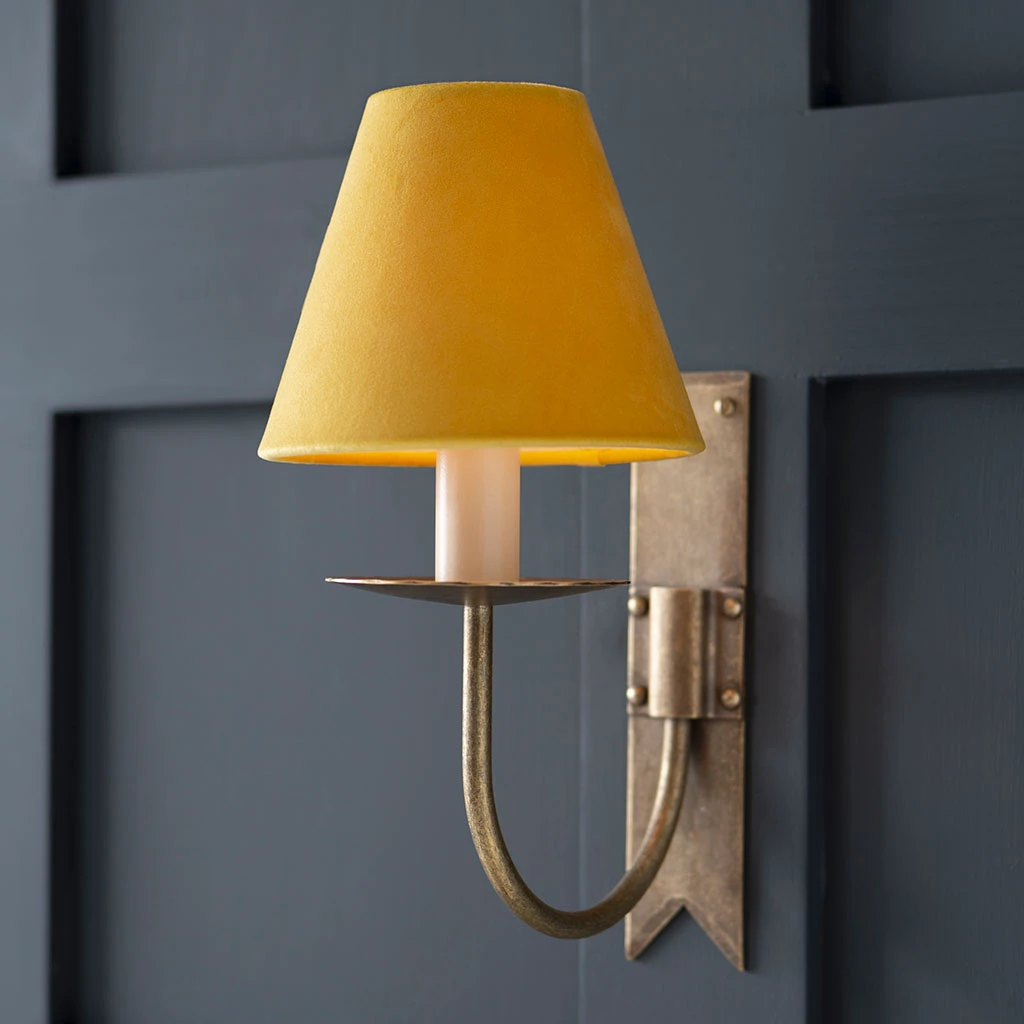 Candle Shade In Saffron Hunstanton Velvet 4 Candle Shade In Saffron Hunstanton Velvet - Image 2