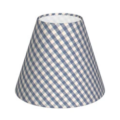 Candle Shade In Azure Blue Gingham