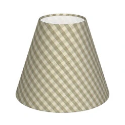 Candle Shade In Natural Gingham