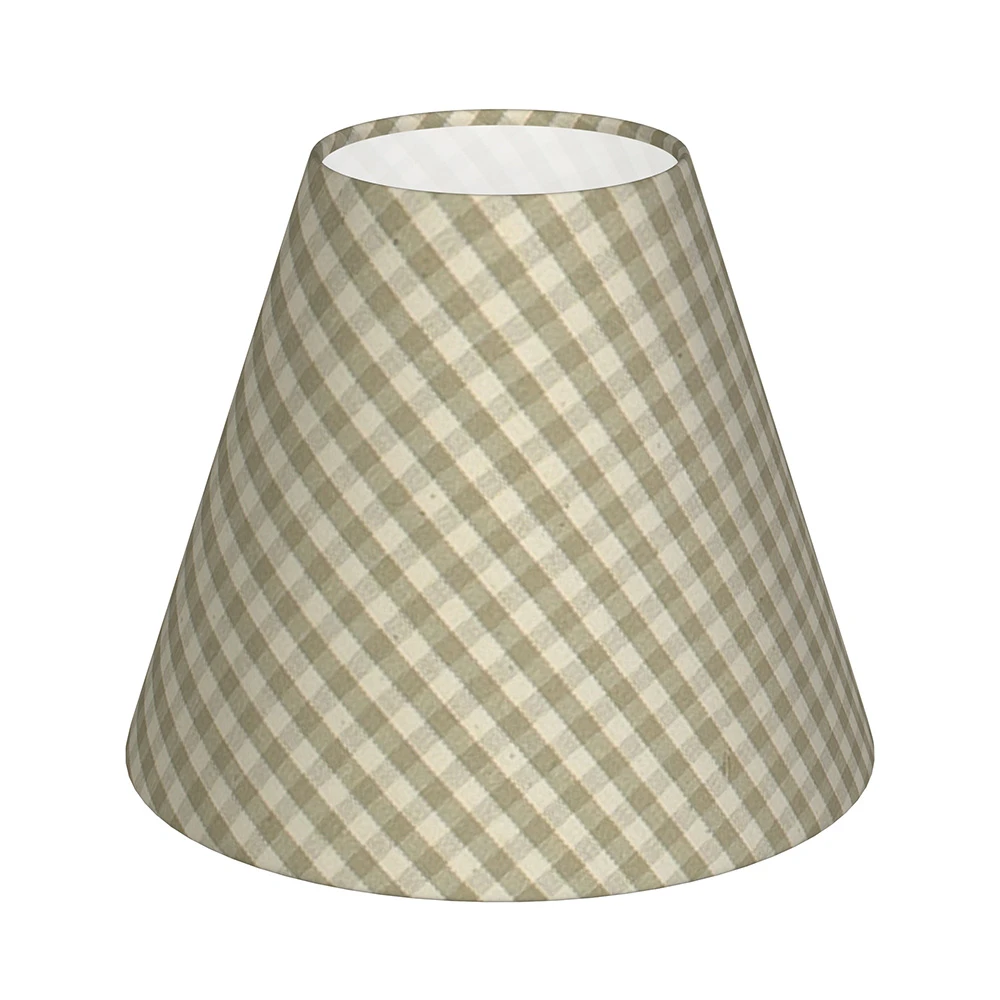 Candle Shade In Natural Gingham 3 Candle Shade In Natural Gingham