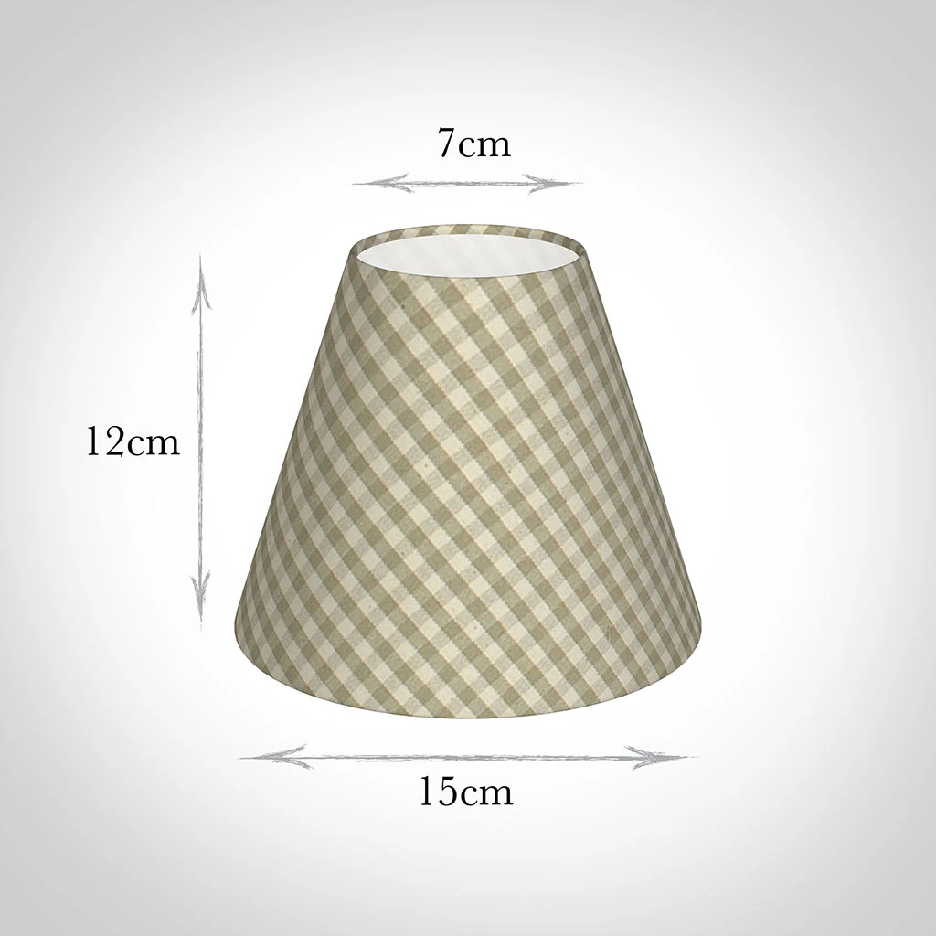 Candle Shade In Natural Gingham 4 Candle Shade In Natural Gingham - Image 2