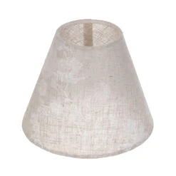Candle Shade In Natural & White Lisette Linen With Clear Lining
