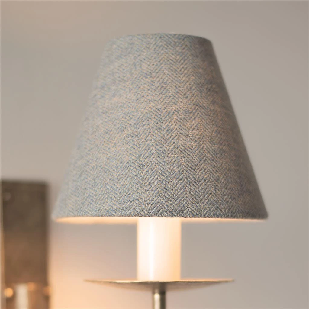 Candle Shade In Blue Herringbone Lovat Tweed 4 Candle Shade In Blue Herringbone Lovat Tweed - Image 2
