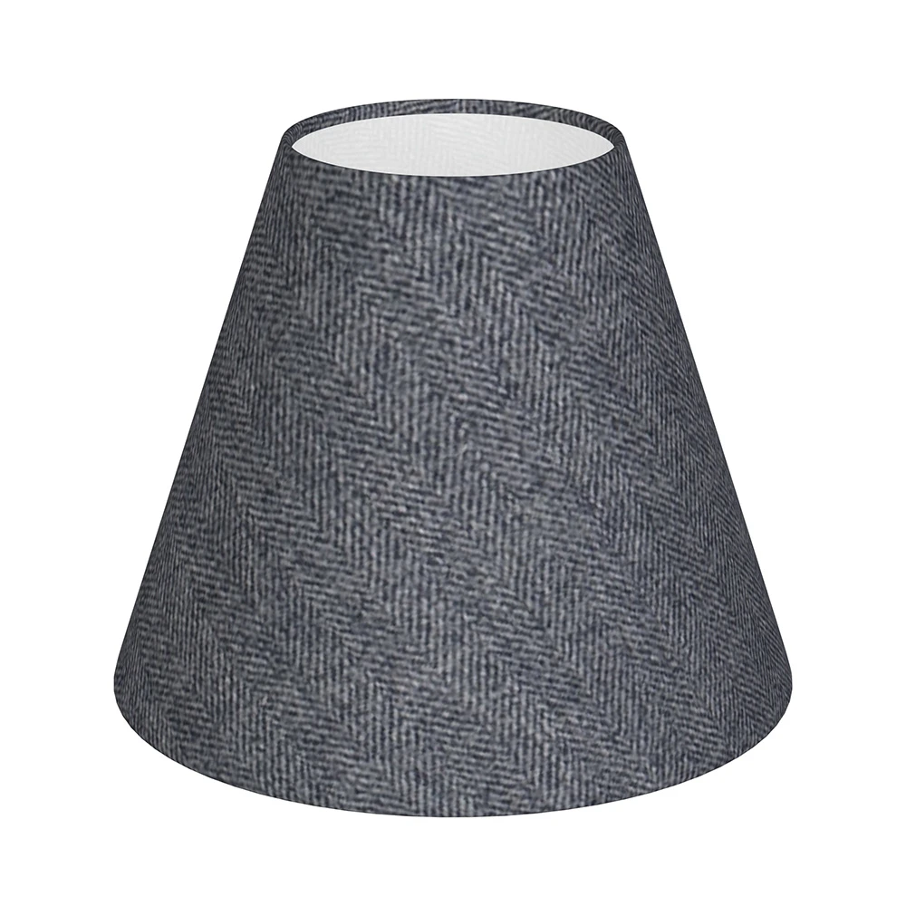 Candle Shade In Granite Herringbone Lovat Tweed 3 Candle Shade In Granite Herringbone Lovat Tweed