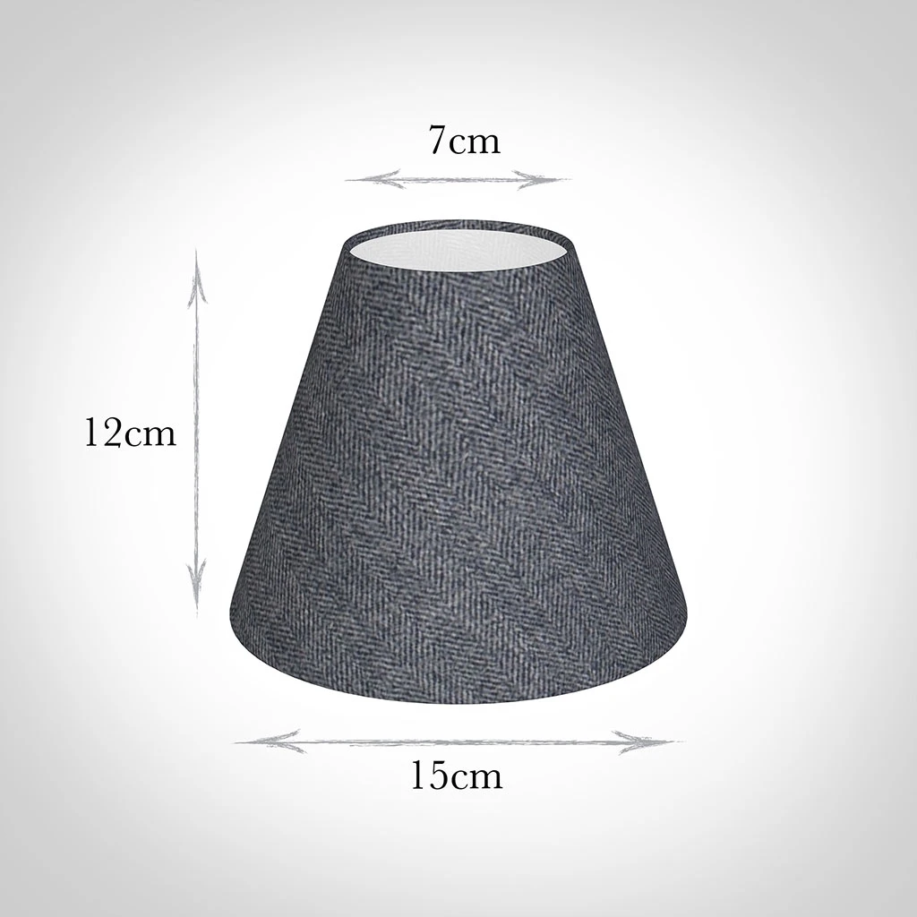 Candle Shade In Granite Herringbone Lovat Tweed 4 Candle Shade In Granite Herringbone Lovat Tweed - Image 2