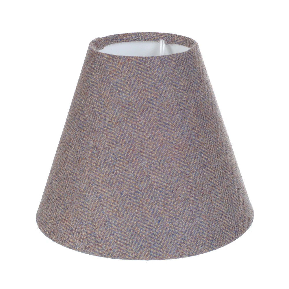 Candle Shade In Heather Herringbone Lovat Tweed 3 Candle Shade In Heather Herringbone Lovat Tweed