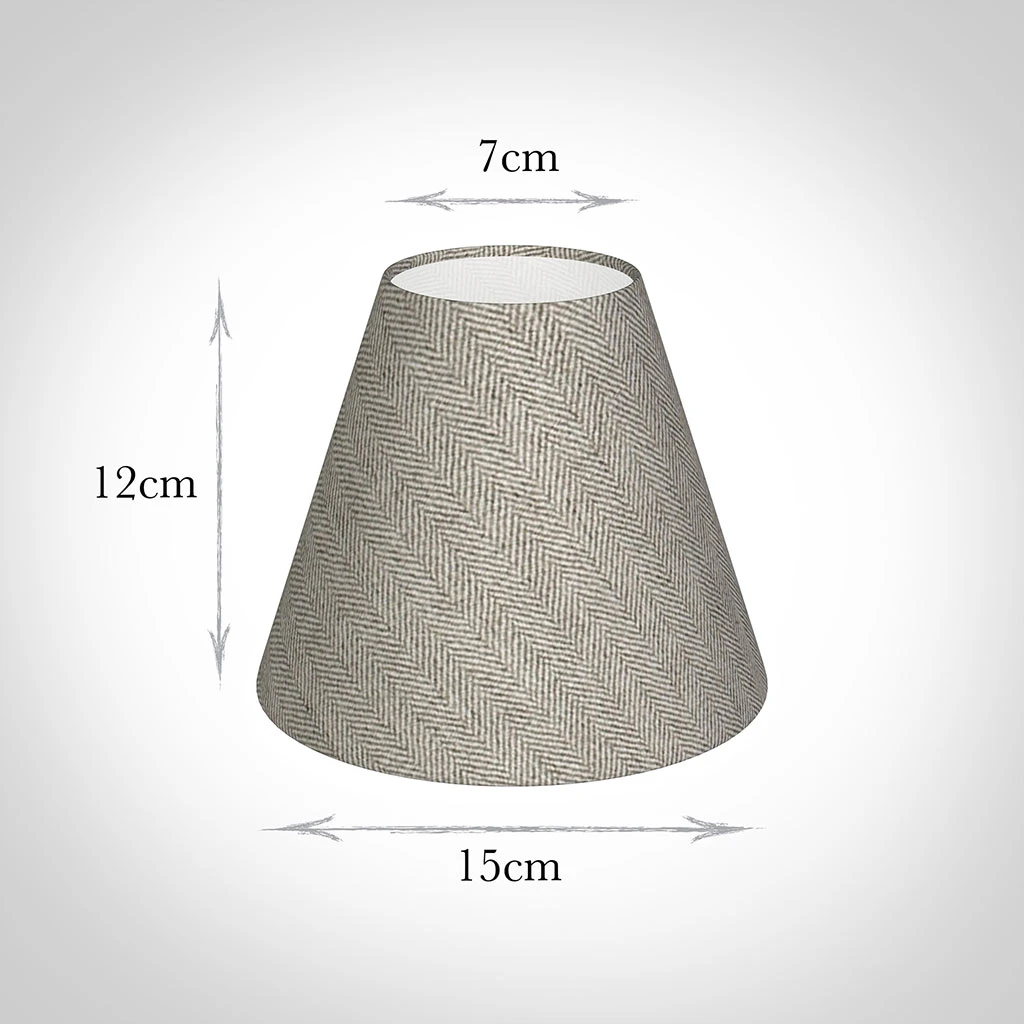 Candle Shade In Limestone Herringbone Lovat Tweed 5 Candle Shade In Limestone Herringbone Lovat Tweed - Image 3