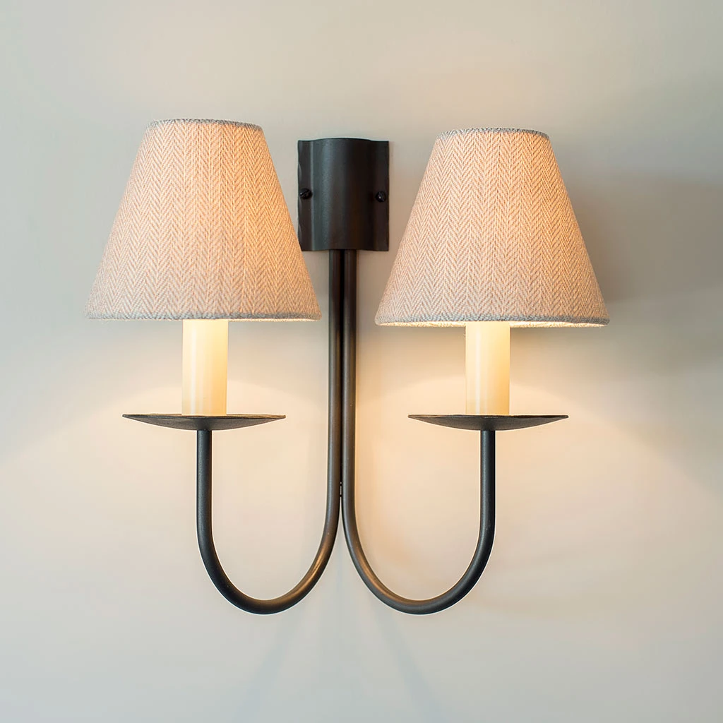 Candle Shade In Limestone Herringbone Lovat Tweed 6 Candle Shade In Limestone Herringbone Lovat Tweed - Image 4