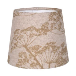 French Drum Candle Shade In Gold Cow Parsley, Reversed