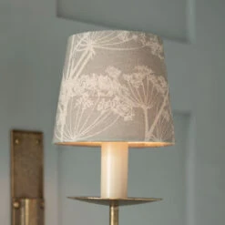 French Drum Candle Shade Soft Grey Cow Parsley -Curtains & Poles Sales 10canfd13cpsg 12