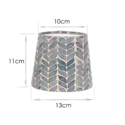 French Drum Candle Shade In Indigo Watercolour Leaf -Curtains & Poles Sales 10canfd13wlin 13