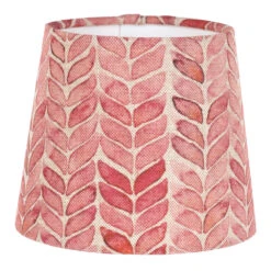 French Drum Candle Shade In Red Watercolour Leaf
