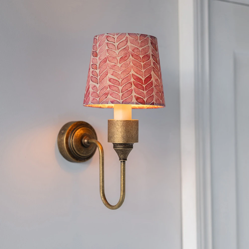 French Drum Candle Shade In Red Watercolour Leaf 4 French Drum Candle Shade In Red Watercolour Leaf - Image 2