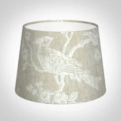 20cm Medium French Drum Shade In White Isabelle Linen