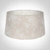 45cm Wide French Drum Shade In Natural & White Lisette Voile With Clear