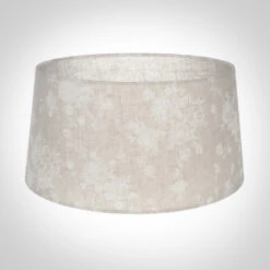 45cm Wide French Drum Shade In Natural & White Lisette Voile With Clear
