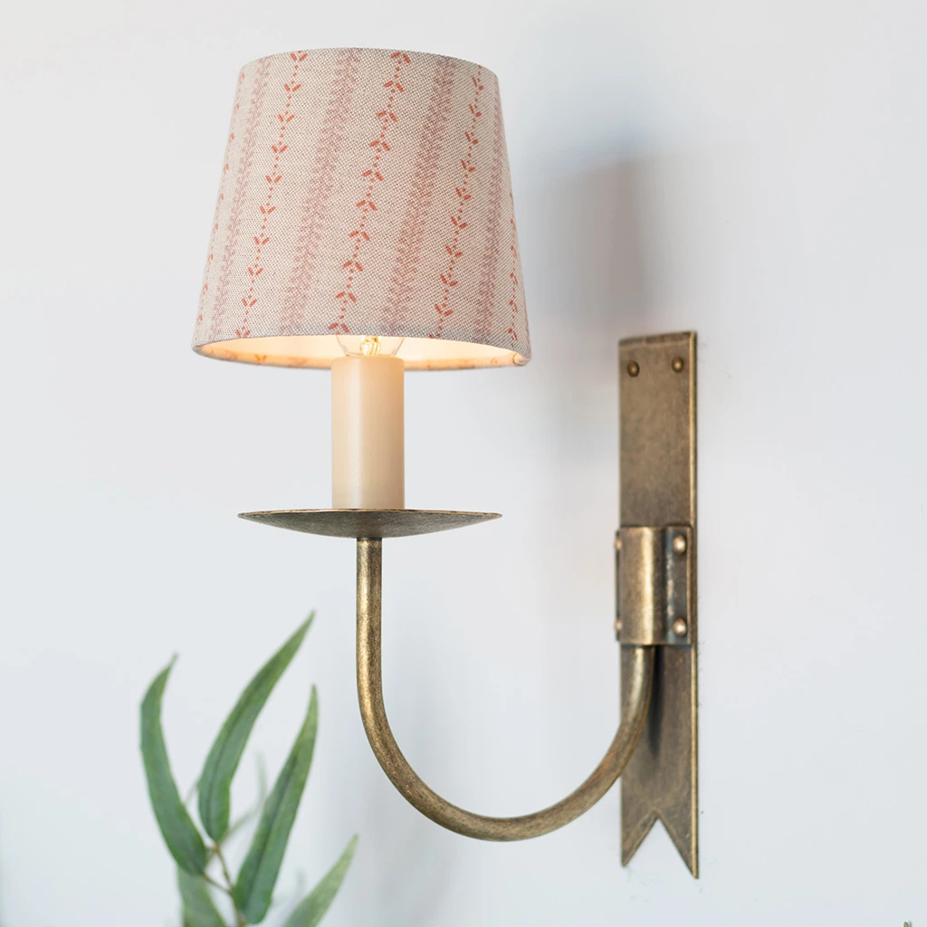 French Drum Candle Shade In Coral Cottage Stripe 4 French Drum Candle Shade In Coral Cottage Stripe - Image 2