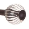 Fluted Glass Ball Finial For 12mm Pole In Beeswax -Curtains & Poles Sales 4009bw 2