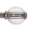 Fluted Glass Ball Finial For 12mm Pole In Mercury -Curtains & Poles Sales 4009me 1