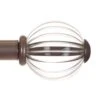 Fluted Glass Ball Finial For 12mm Pole In Polished 1 Fluted Glass Ball Finial For 12mm Pole In Polished -Curtains & Poles Sales 4009po 1