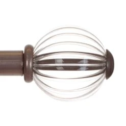 Fluted Glass Ball Finial For 12mm Pole In Polished