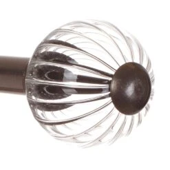 Fluted Glass Ball Finial For 12mm Pole In Polished -Curtains & Poles Sales 4009po 2