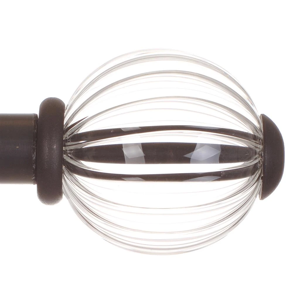 Fluted Glass Ball Finial For 20mm Pole In Beeswax 3 Fluted Glass Ball Finial For 20mm Pole In Beeswax