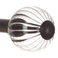 Fluted Glass Ball Finial For 20mm Pole In Beeswax 8 Fluted Glass Ball Finial For 20mm Pole In Beeswax -Curtains & Poles Sales 4010bw 2
