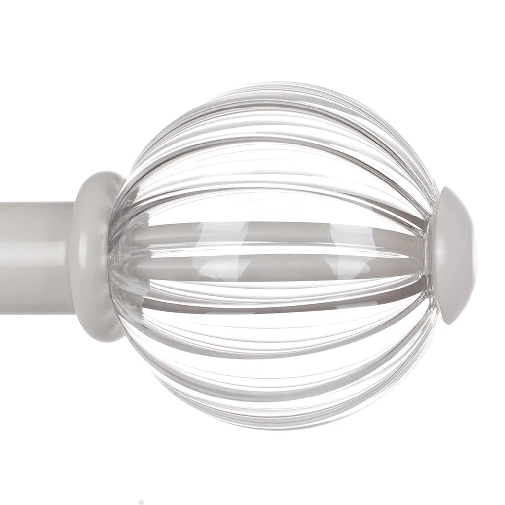 Fluted Glass Ball Finial For 20mm Pole In Clay 3 Fluted Glass Ball Finial For 20mm Pole In Clay