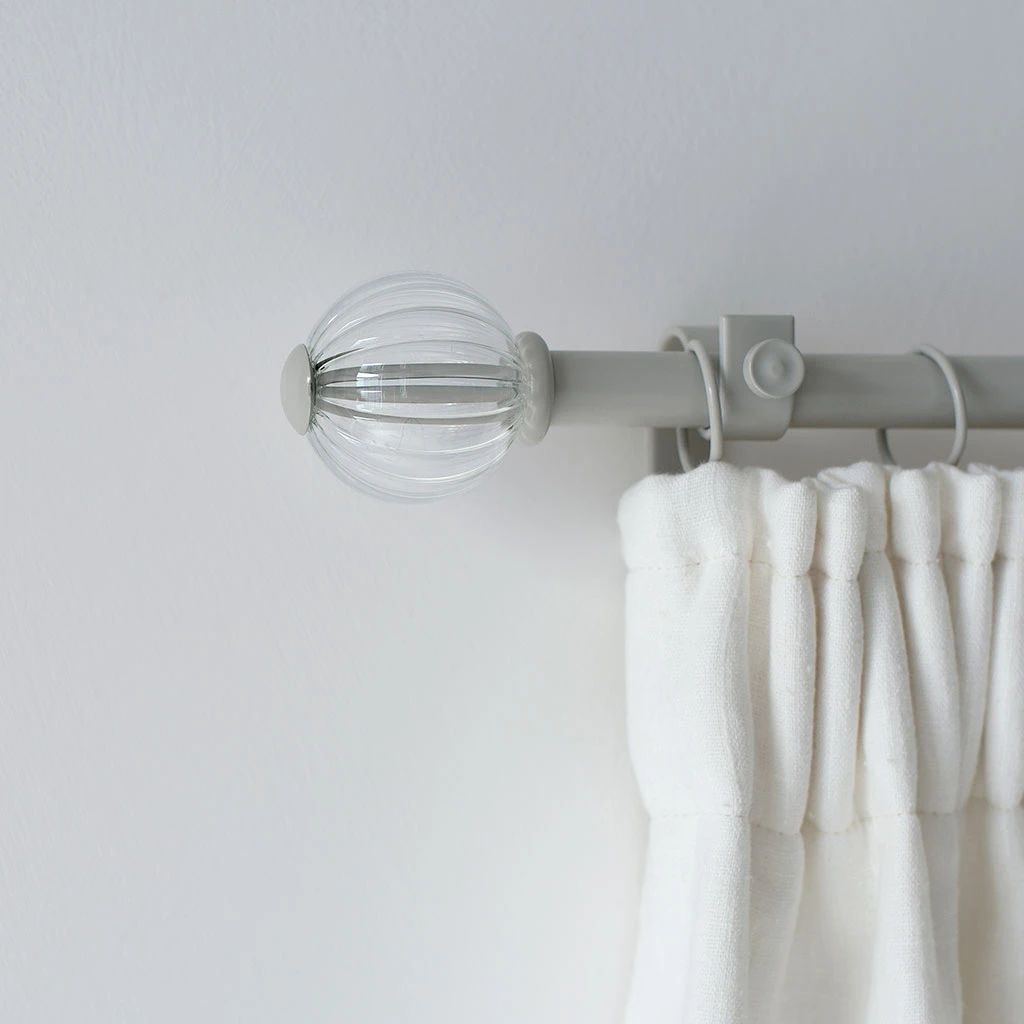 Fluted Glass Ball Finial For 20mm Pole In Clay 4 Fluted Glass Ball Finial For 20mm Pole In Clay - Image 2