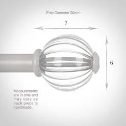 Fluted Glass Ball Finial For 20mm Pole In Clay 8 Fluted Glass Ball Finial For 20mm Pole In Clay -Curtains & Poles Sales 4010cl 13