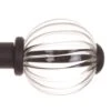Fluted Glass Ball Finial For 20mm Pole In Matt Black 1 Fluted Glass Ball Finial For 20mm Pole In Matt Black -Curtains & Poles Sales 4010mb 1