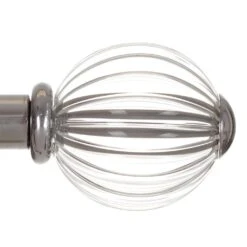 Fluted Glass Ball Finial For 20mm Pole In Mercury
