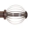 Fluted Glass Ball Finial For 20mm Pole In Polished -Curtains & Poles Sales 4010po 1