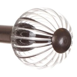 Fluted Glass Ball Finial For 20mm Pole In Polished -Curtains & Poles Sales 4010po 2