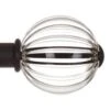 Fluted Glass Ball Finial For 25mm Pole In Matt Black 2 Fluted Glass Ball Finial For 25mm Pole In Matt Black -Curtains & Poles Sales 4011mb 1
