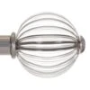 Fluted Glass Ball Finial For 25mm Pole In Mercury 1 Fluted Glass Ball Finial For 25mm Pole In Mercury -Curtains & Poles Sales 4011me 1
