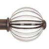 Fluted Glass Ball Finial For 25mm Pole In Polished 1 Fluted Glass Ball Finial For 25mm Pole In Polished -Curtains & Poles Sales 4011po 1