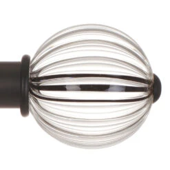 Fluted Glass Ball Finial For 38mm Pole In Beeswax