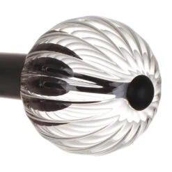 Fluted Glass Ball Finial For 38mm Pole In Beeswax -Curtains & Poles Sales 4012bw 20