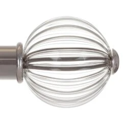 Fluted Glass Ball Finial For 38mm Pole In Mercury