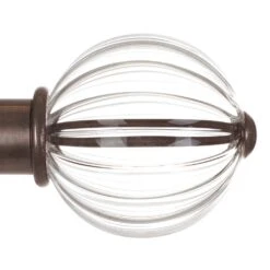 Fluted Glass Ball Finial For 38mm Pole In Polished